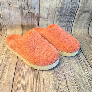 UGG Fuzz Sugar Terry Coral Platform Slides Womens Size 9